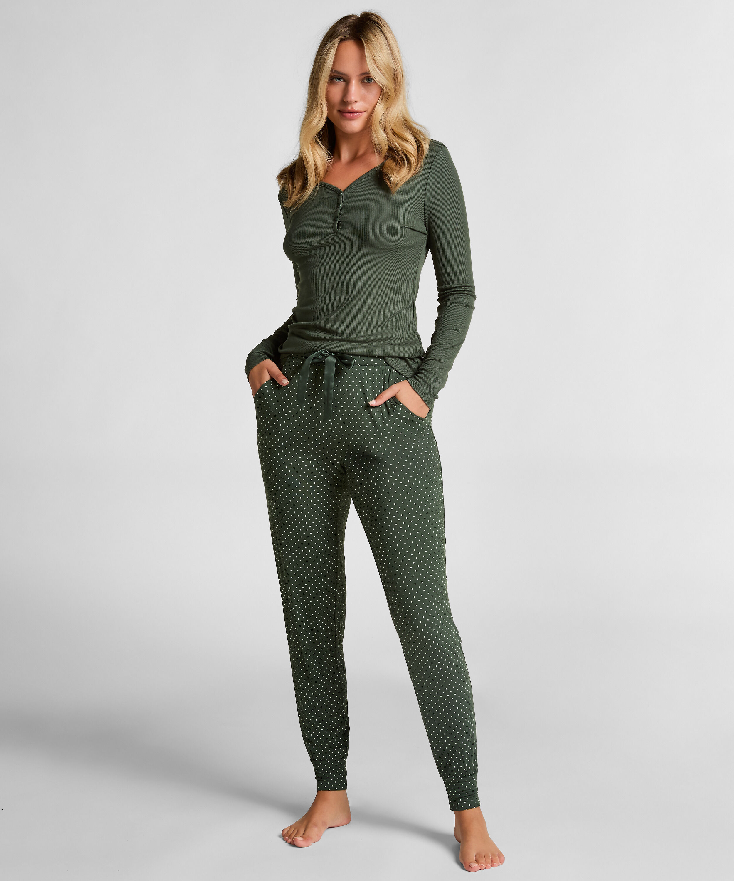 Jersey Pyjama Pants, Green Jersey Pyjama Pants, Green