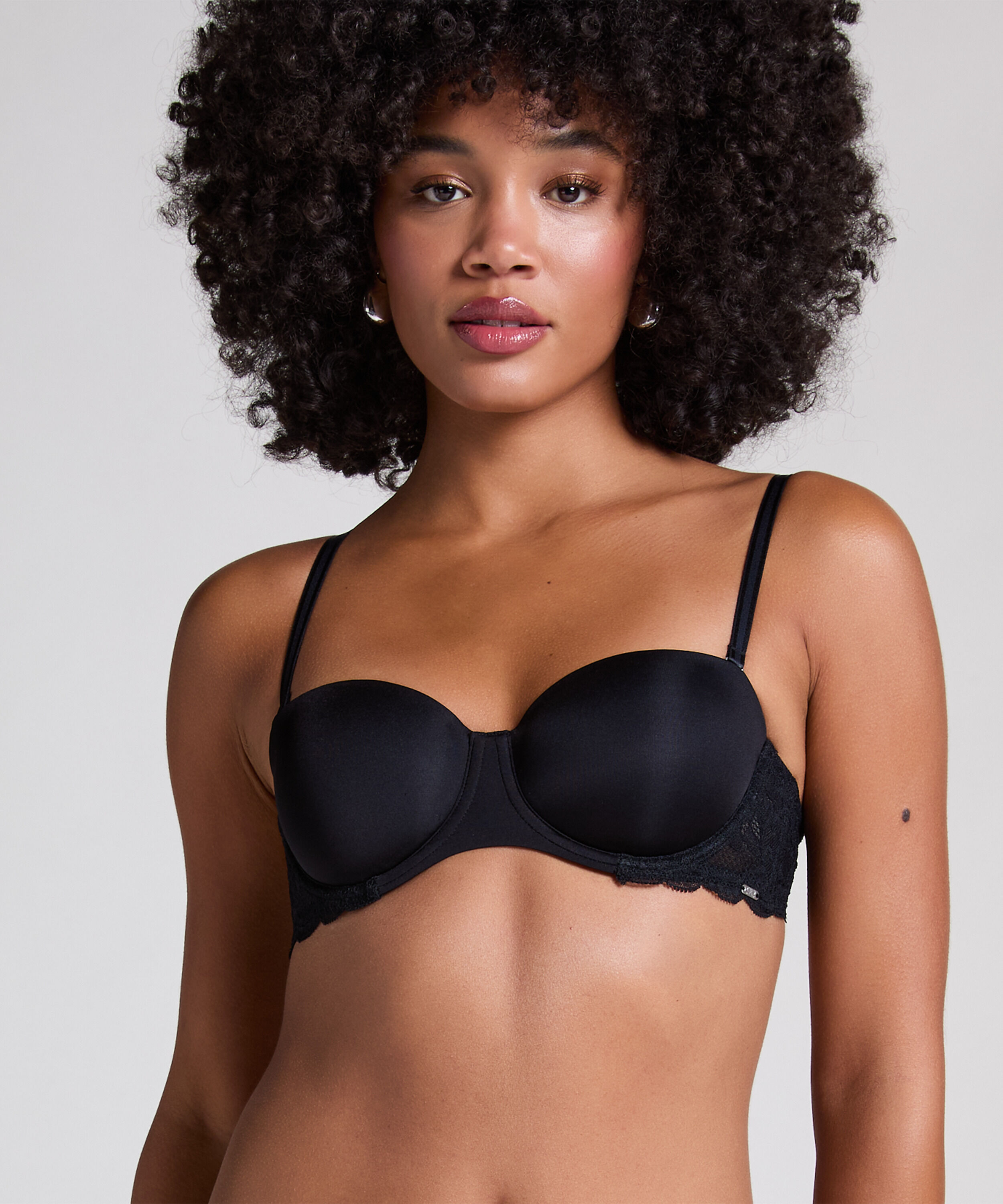 Angie Padded Underwired Strapless Bra, Black