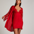 Satin Lace Kimono, Red