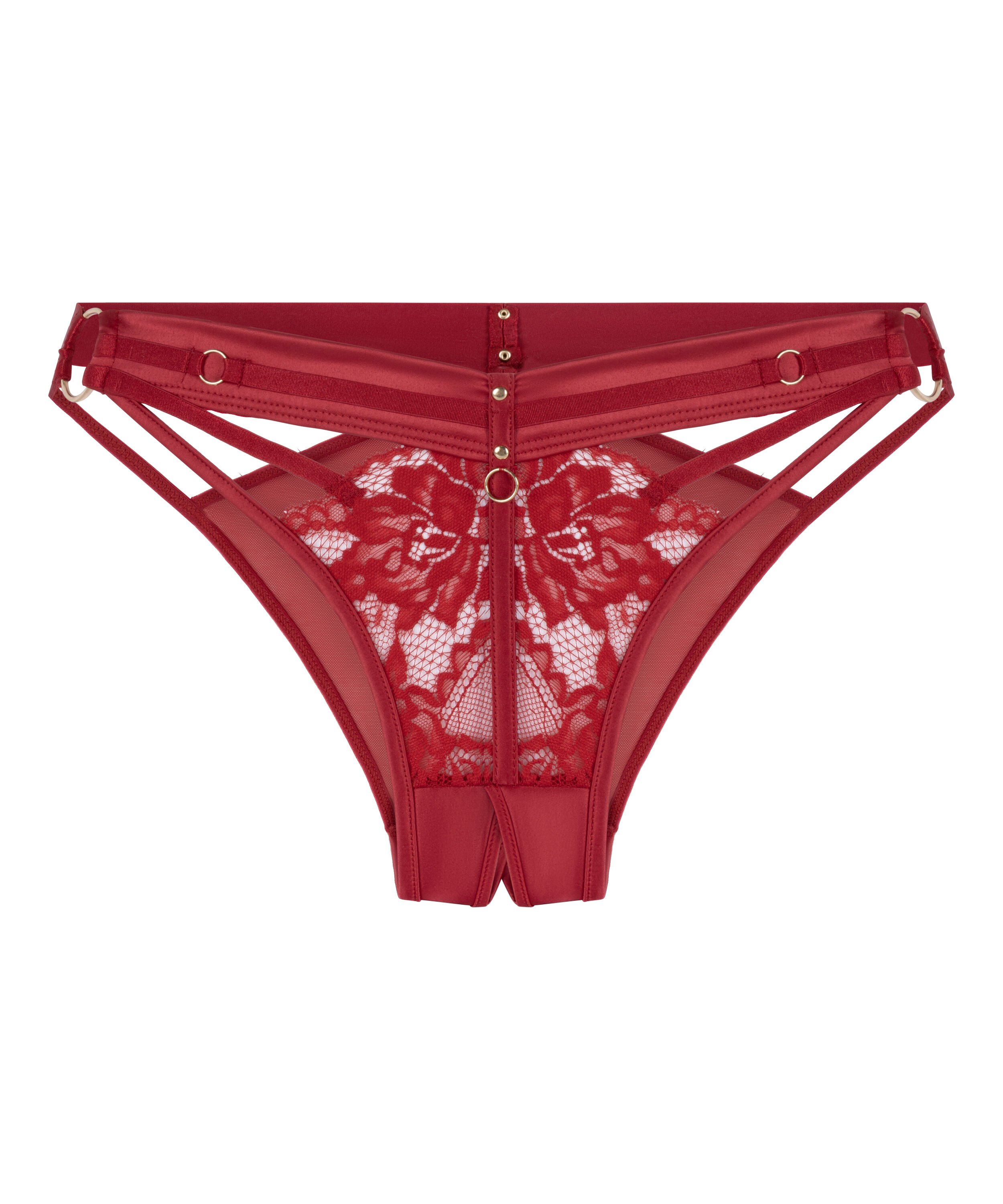 Emmeline Open Crotch Brazilian, Red