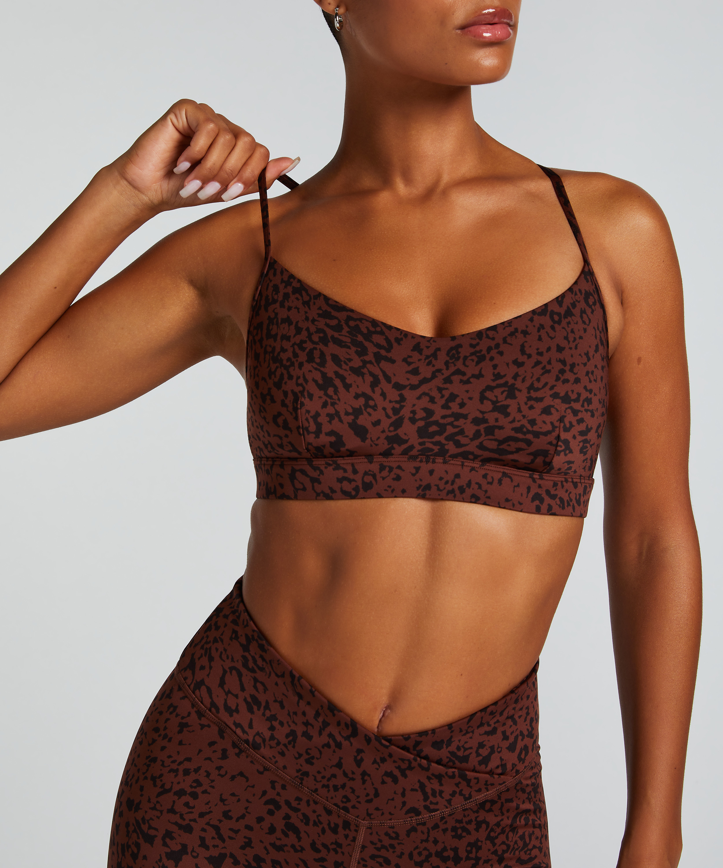 HKMX Sports Bra Level 1, Brown, main