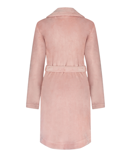 Zip Fleece Bathrobe, Pink