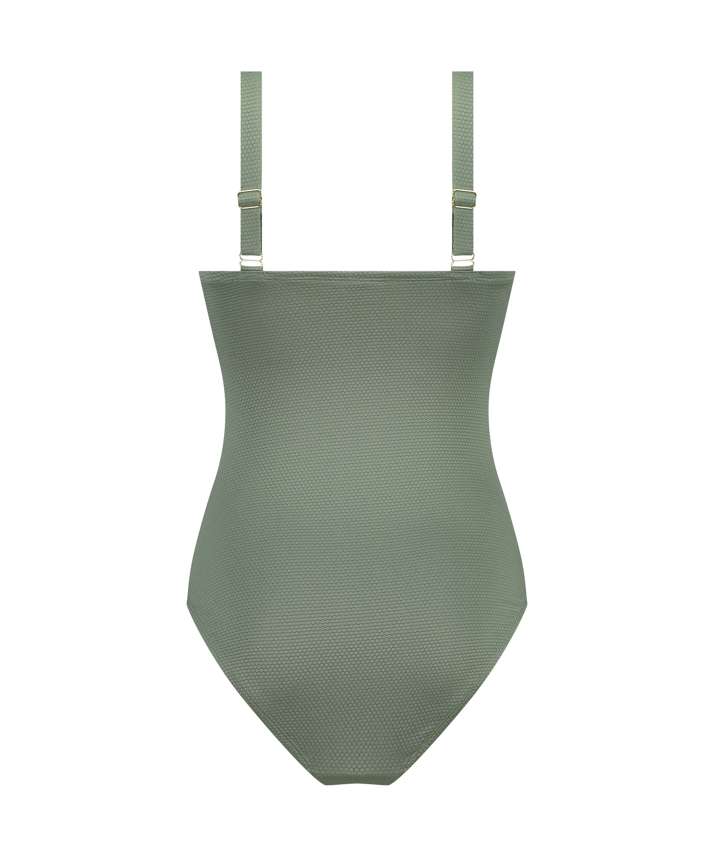 Shaping Scallop Swimsuit, Green, main