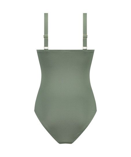 Shaping Scallop Swimsuit, Green