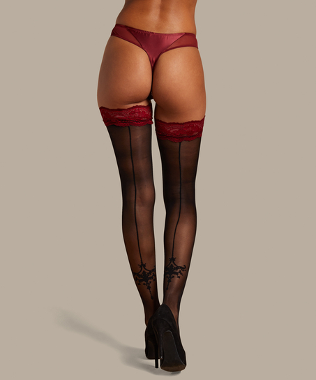 Zoe 20 Denier Noir Hold-Ups, Red