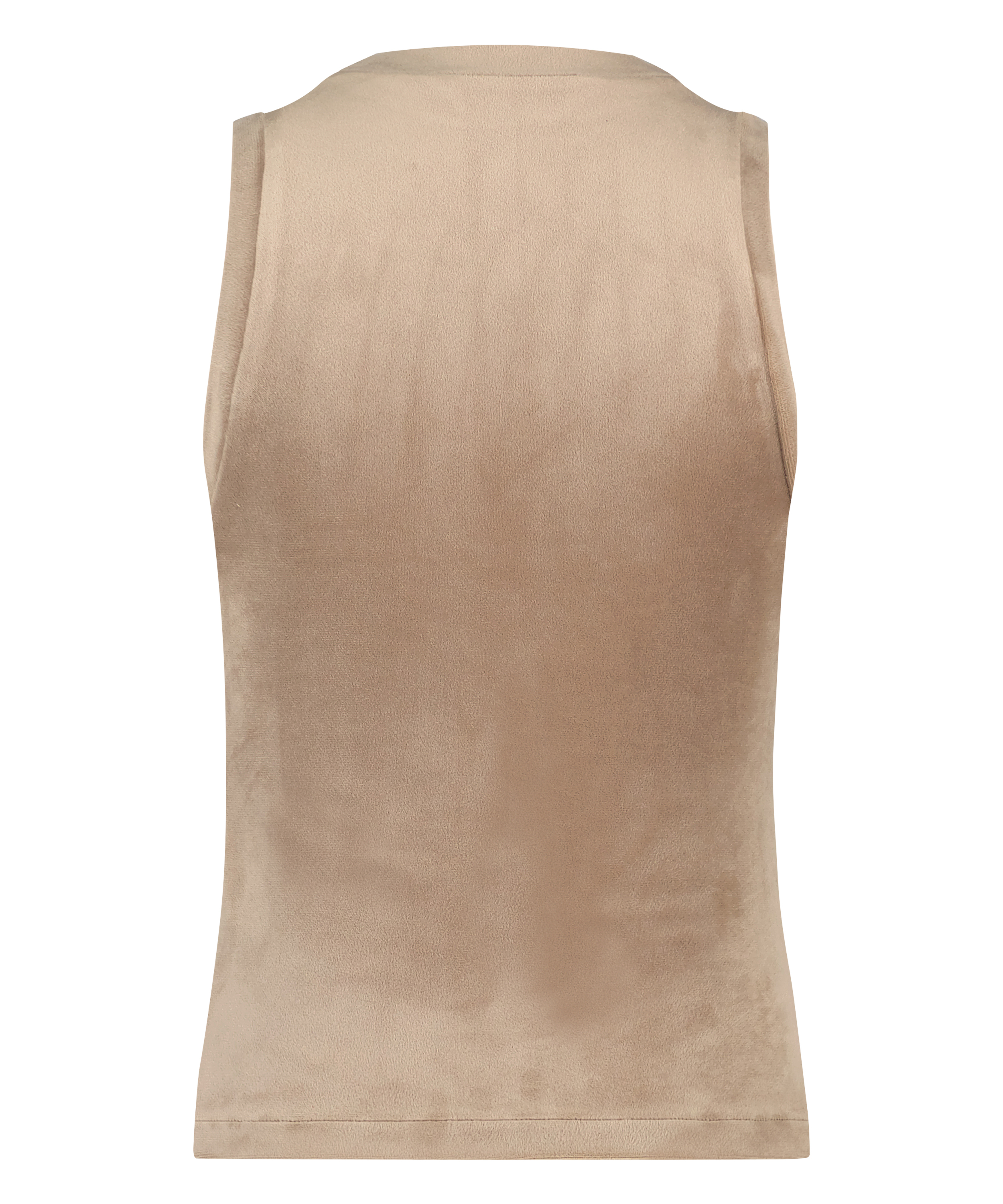 Velours Sleeveless Top, Brown, main