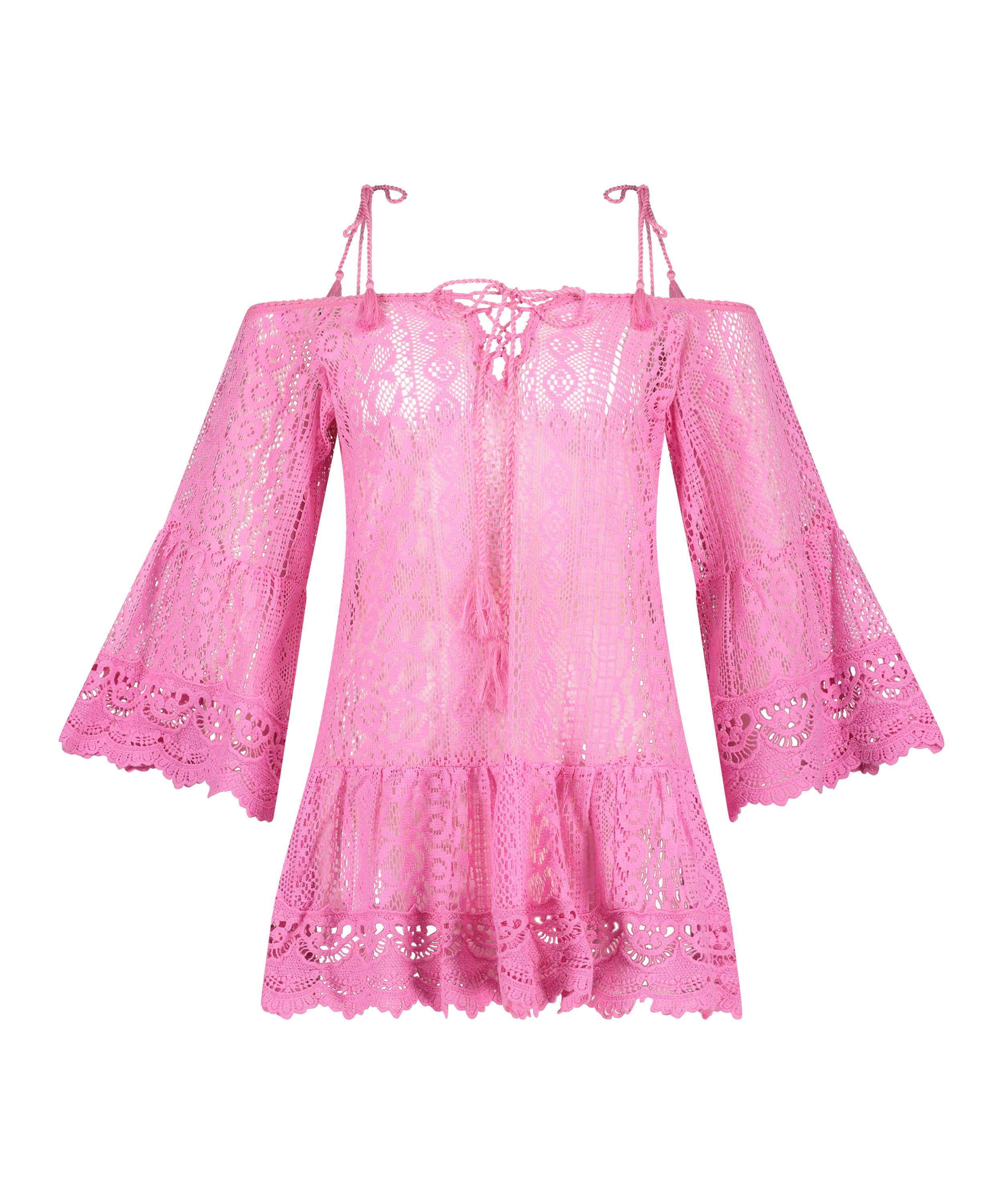 Lace Trim tunic, Pink, main