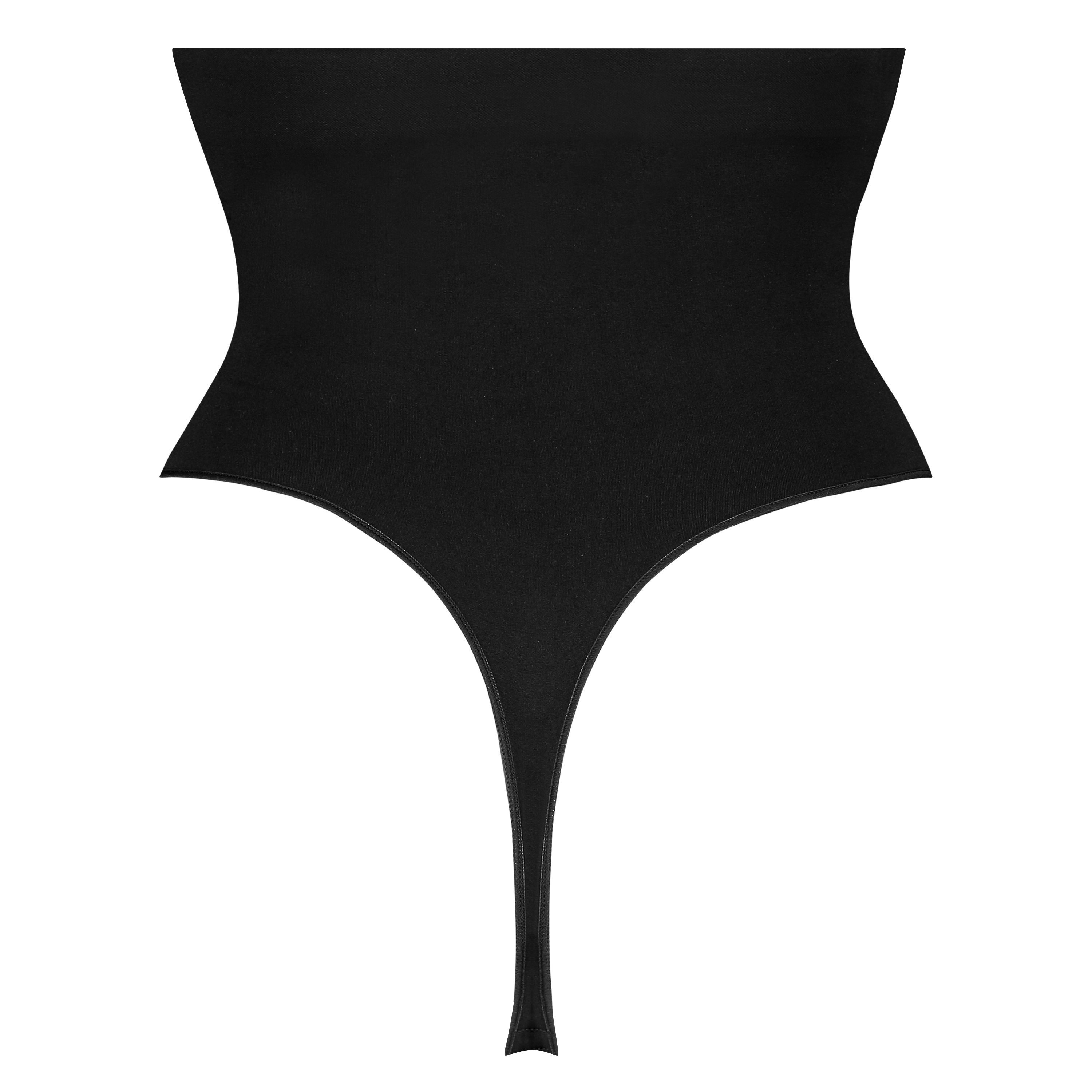 Firming high waisted thong - Level 2, Black, main