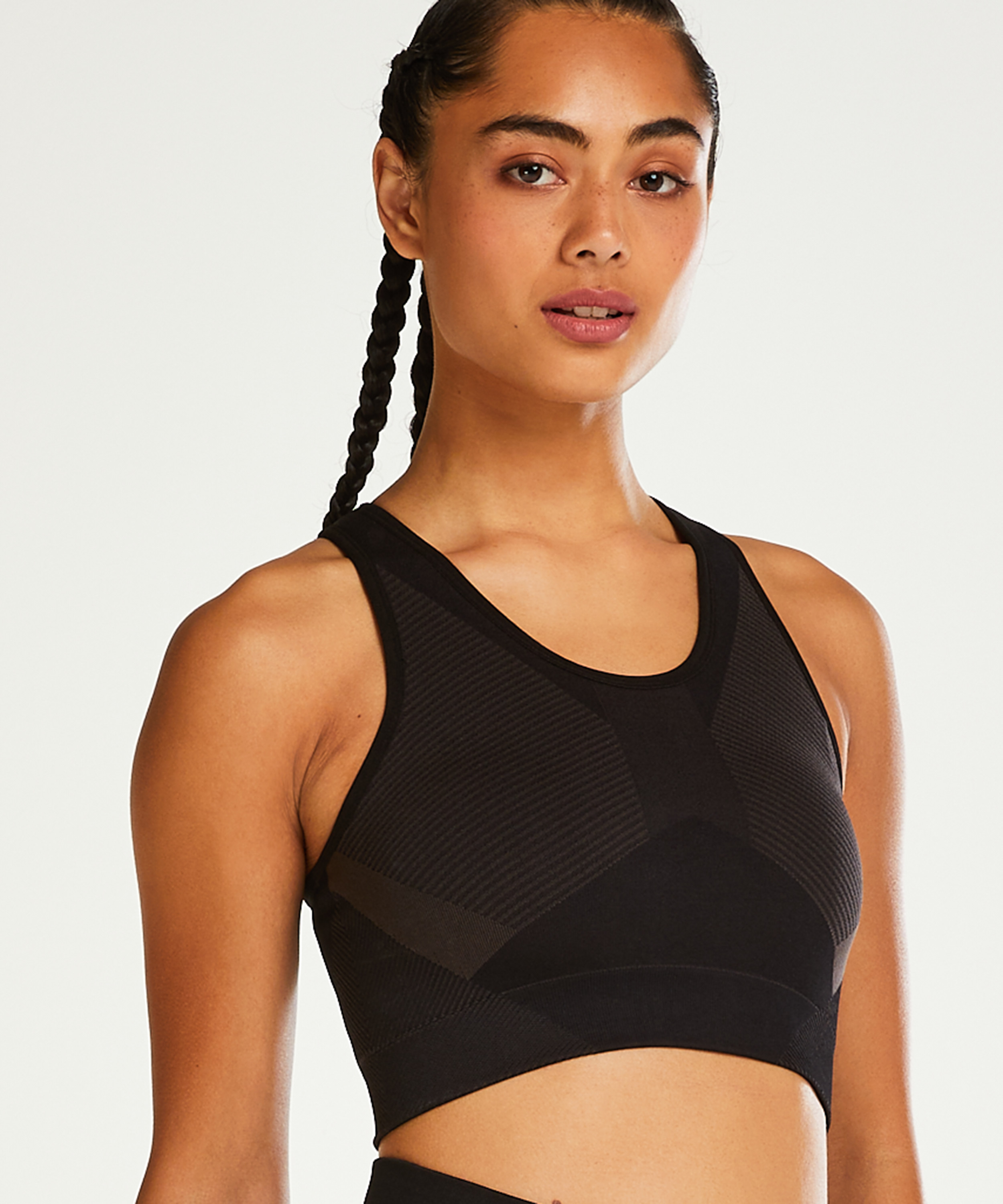 HKMX Sports bra The Motion Level 2, Black, main
