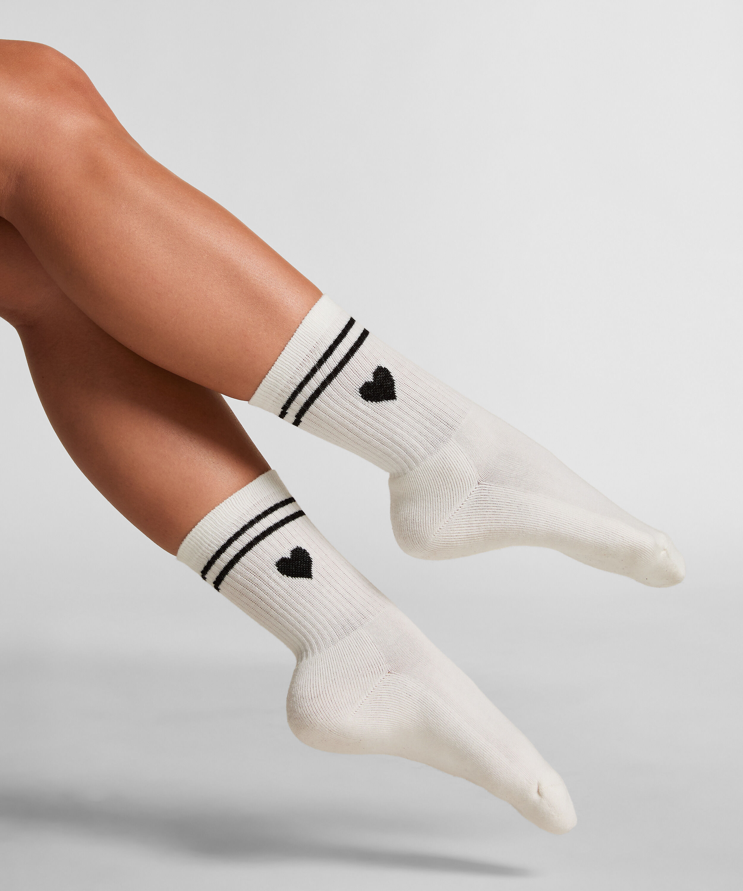 Cotton Crew Socks, White