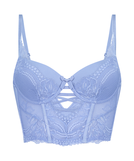 Kimberley Padded Longline Underwired Bra, Blue