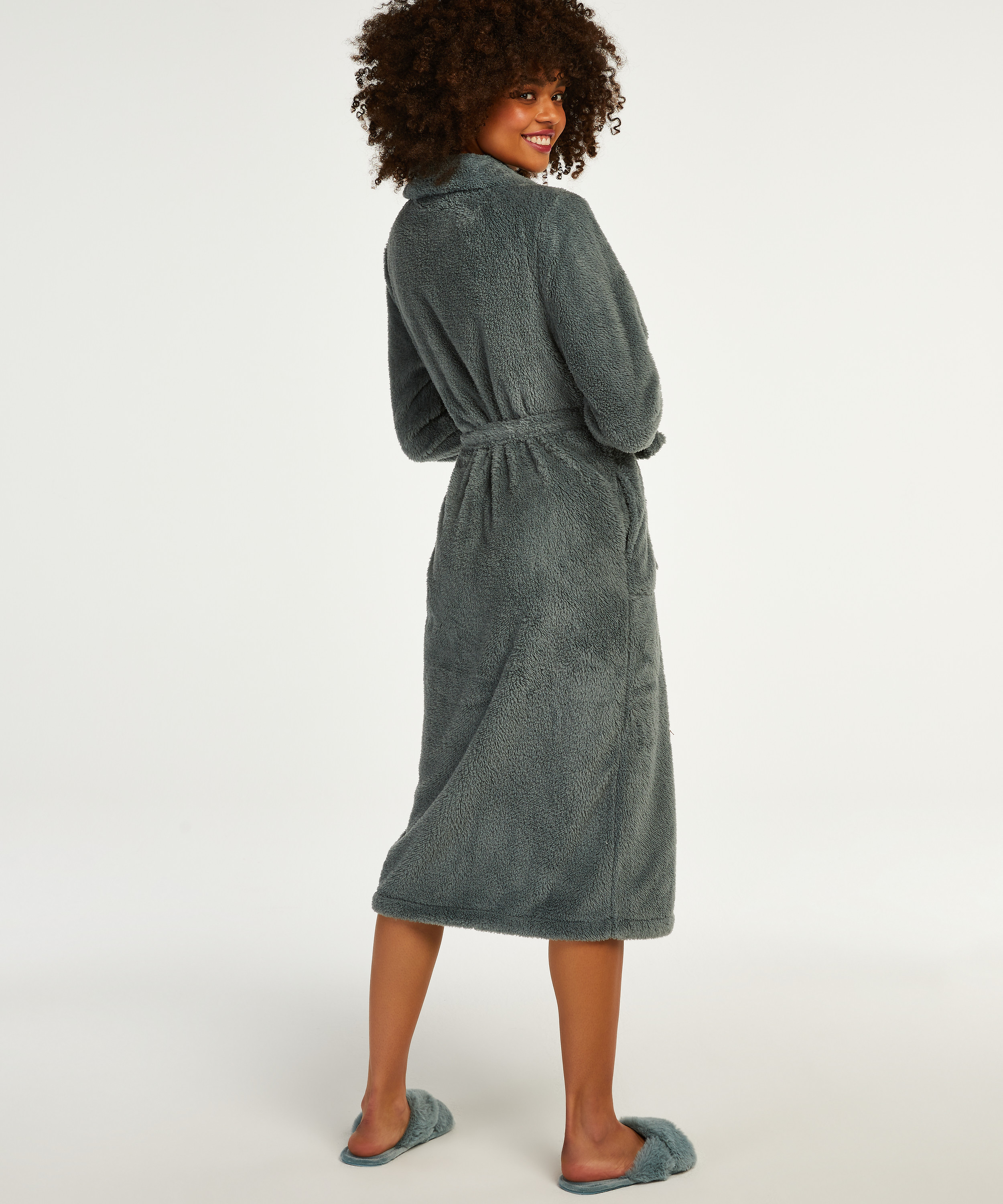 Fleece Bathrobe, Green, main