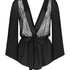 Rylie Satin Playsuit, Black