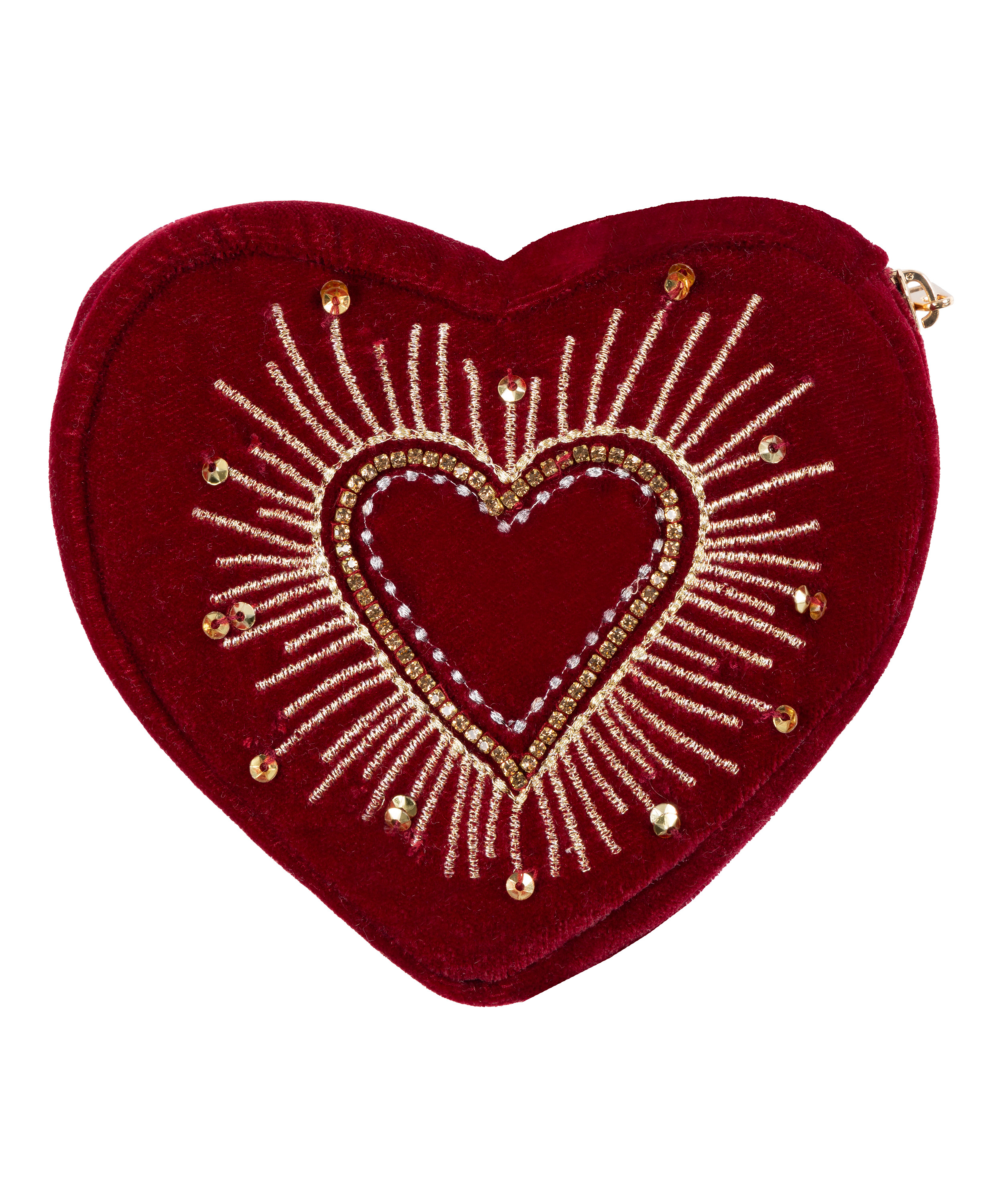 Heart Zip Purse, Red, main