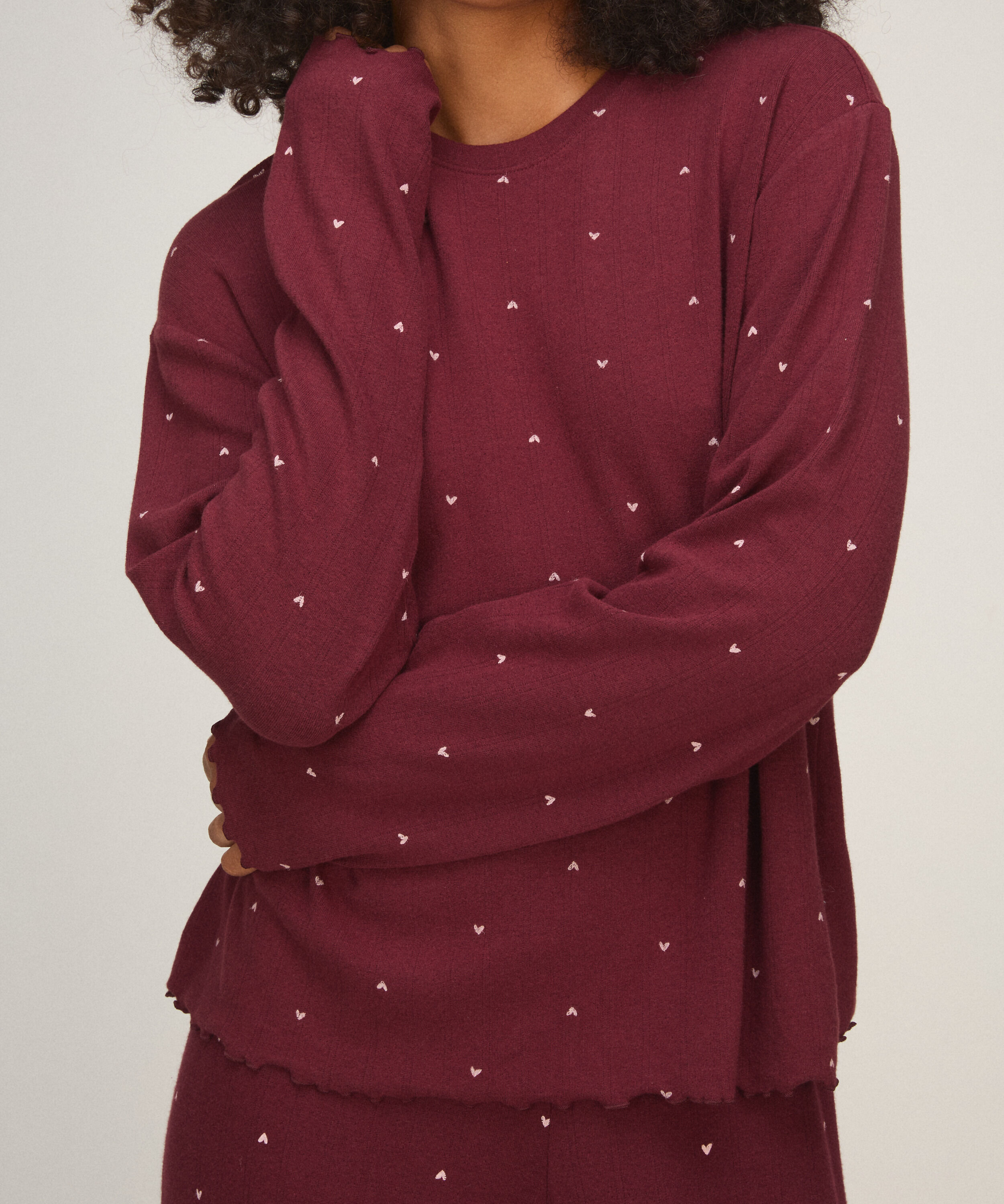 Pyjama Top Loose Pointelle, Purple