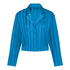 Satin Long-Sleeved Jacket, Blue