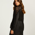 Satin Lace Kimono, Black