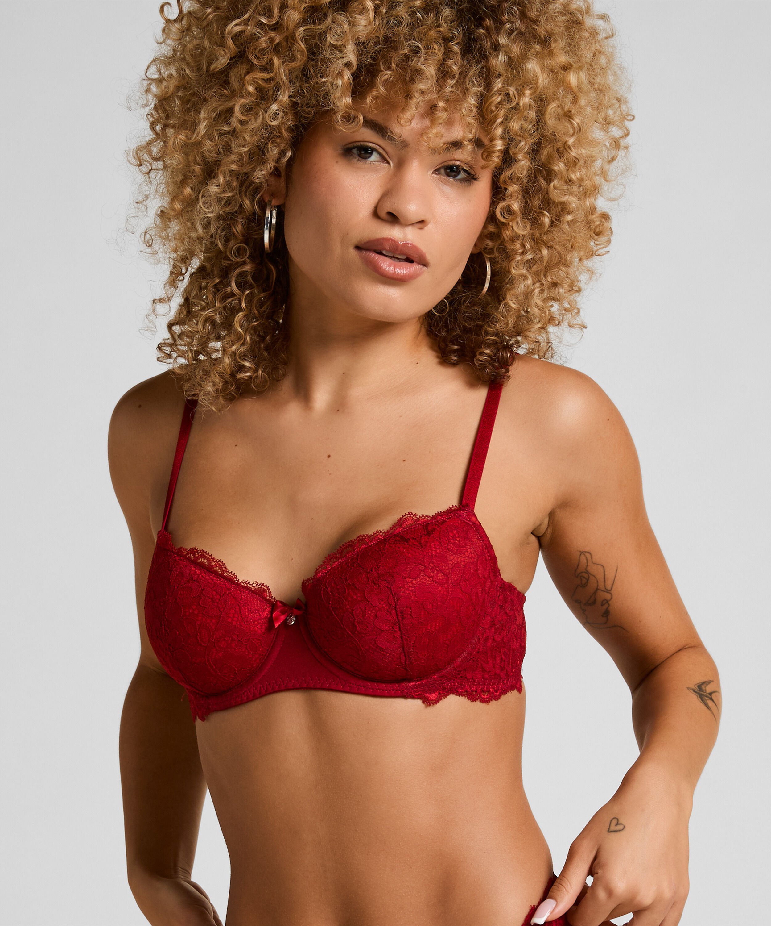 Marine Padded Underwired Bra, Red
