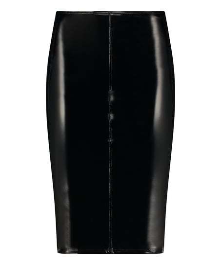 Fake Leather Skirt, Black