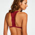 Rose Padded Triangle Bralette, Red