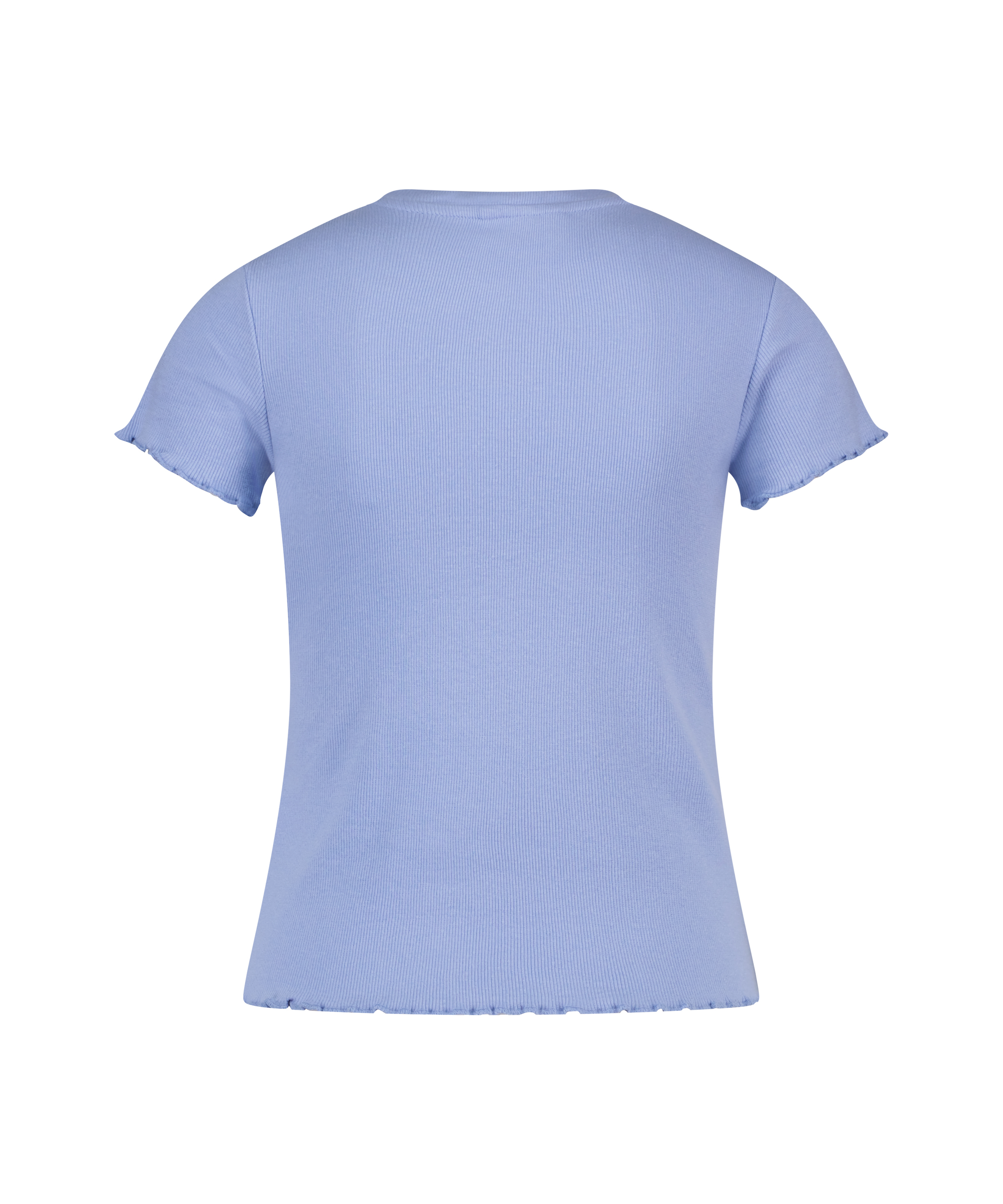 Rib shirt with short sleeves, Blue, main
