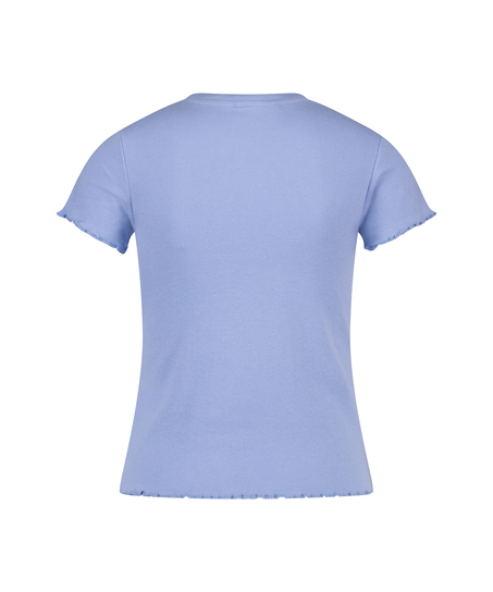Rib shirt with short sleeves, Blue