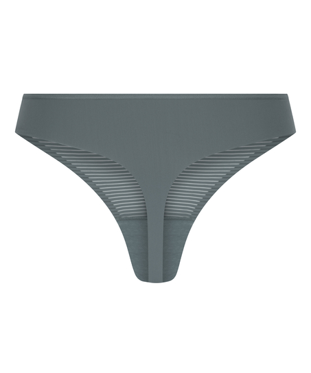 Invisible thong Stripe mesh , Grey