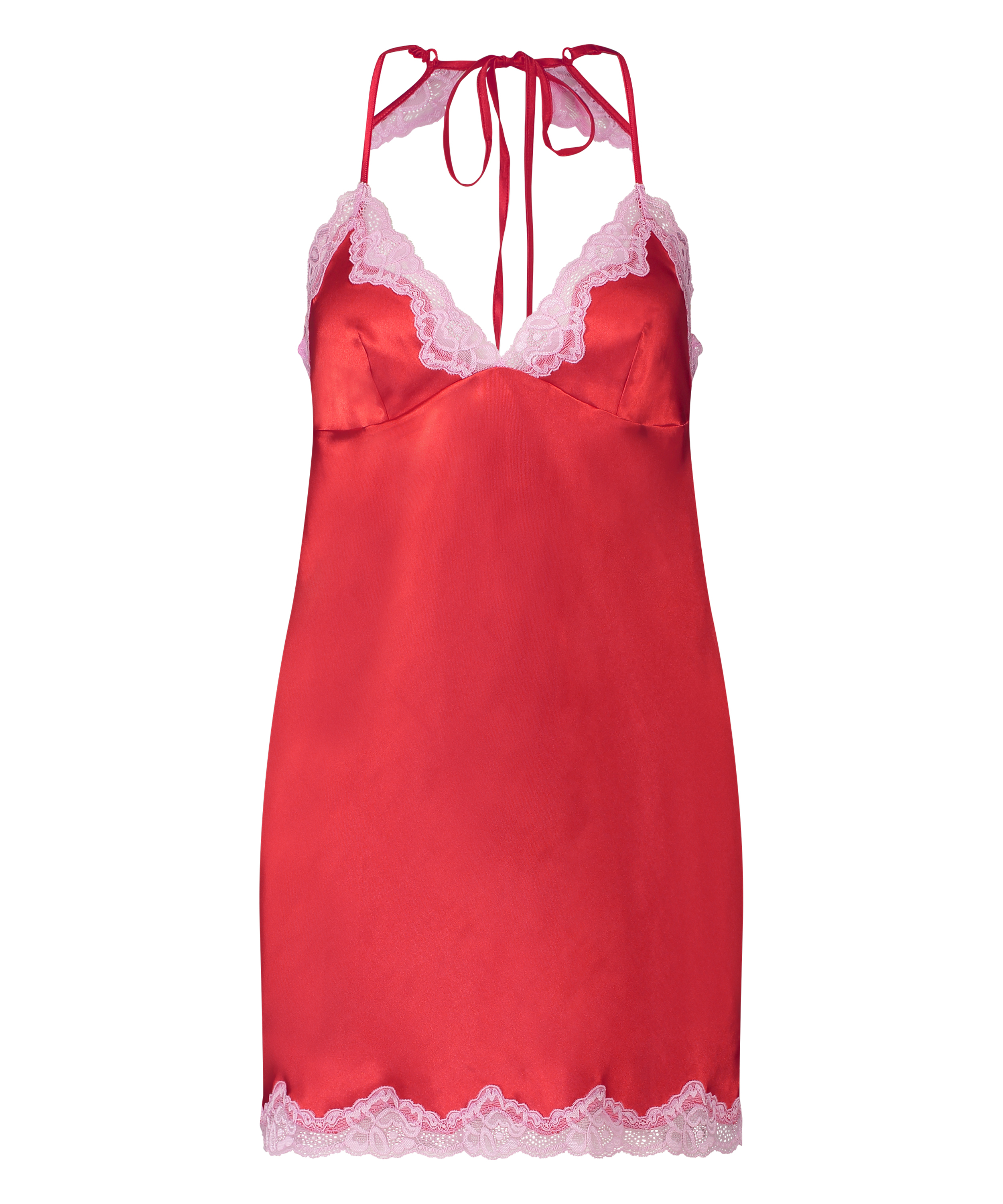 Satin slipdress, Red, main