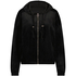 Velour hoodie jacket, Black