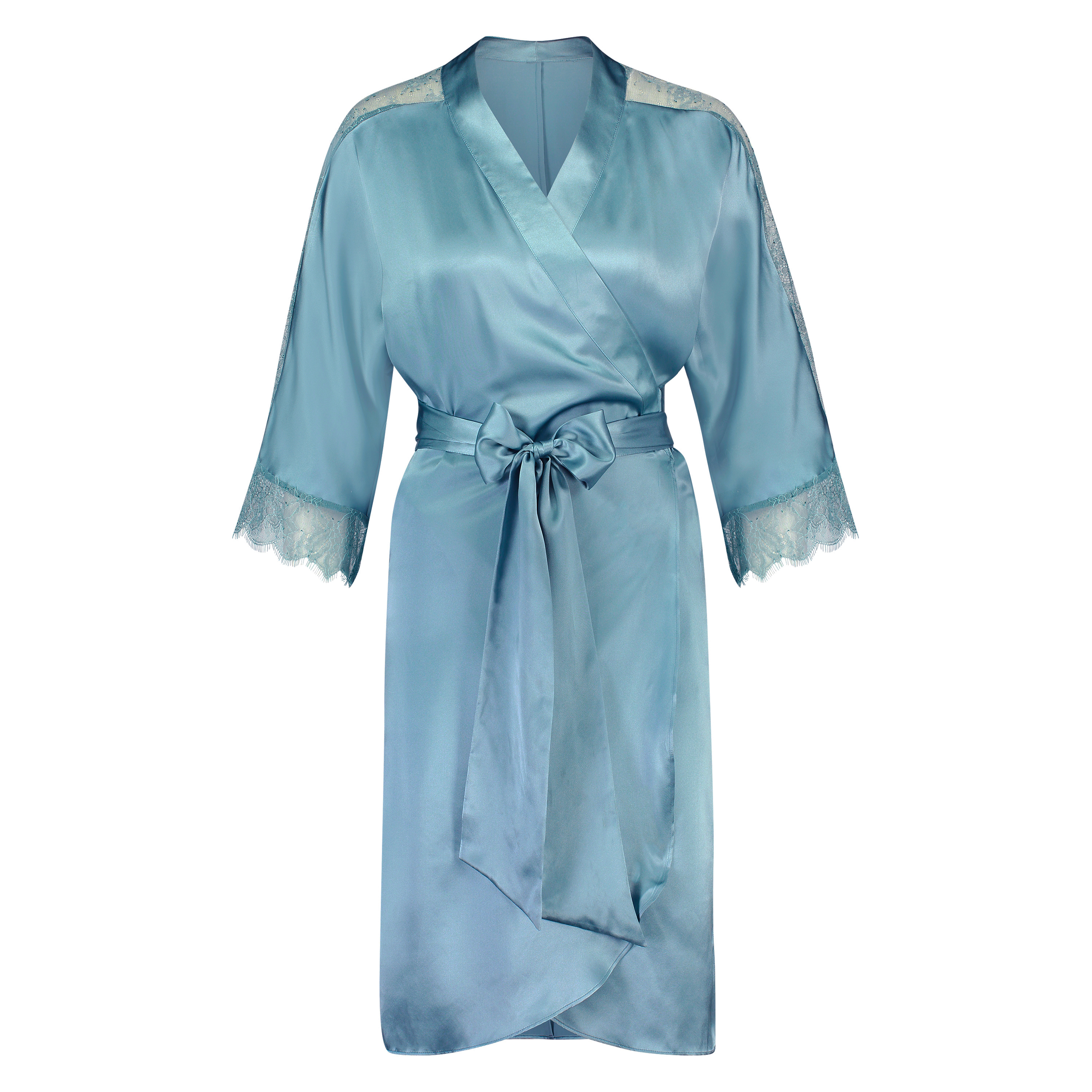 Silk Lace Kimono, Blue, main