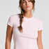 Ribbed Crew Neck Short-Sleeved Pyjama Top, Pink