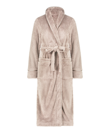 Fleece Bathrobe, Brown