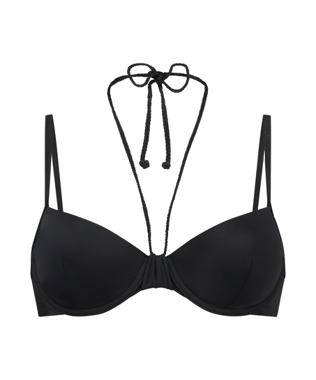 Luxe padded Underwired Bikini Top, Black