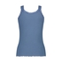 Ribbed Lace Singlet, Blue