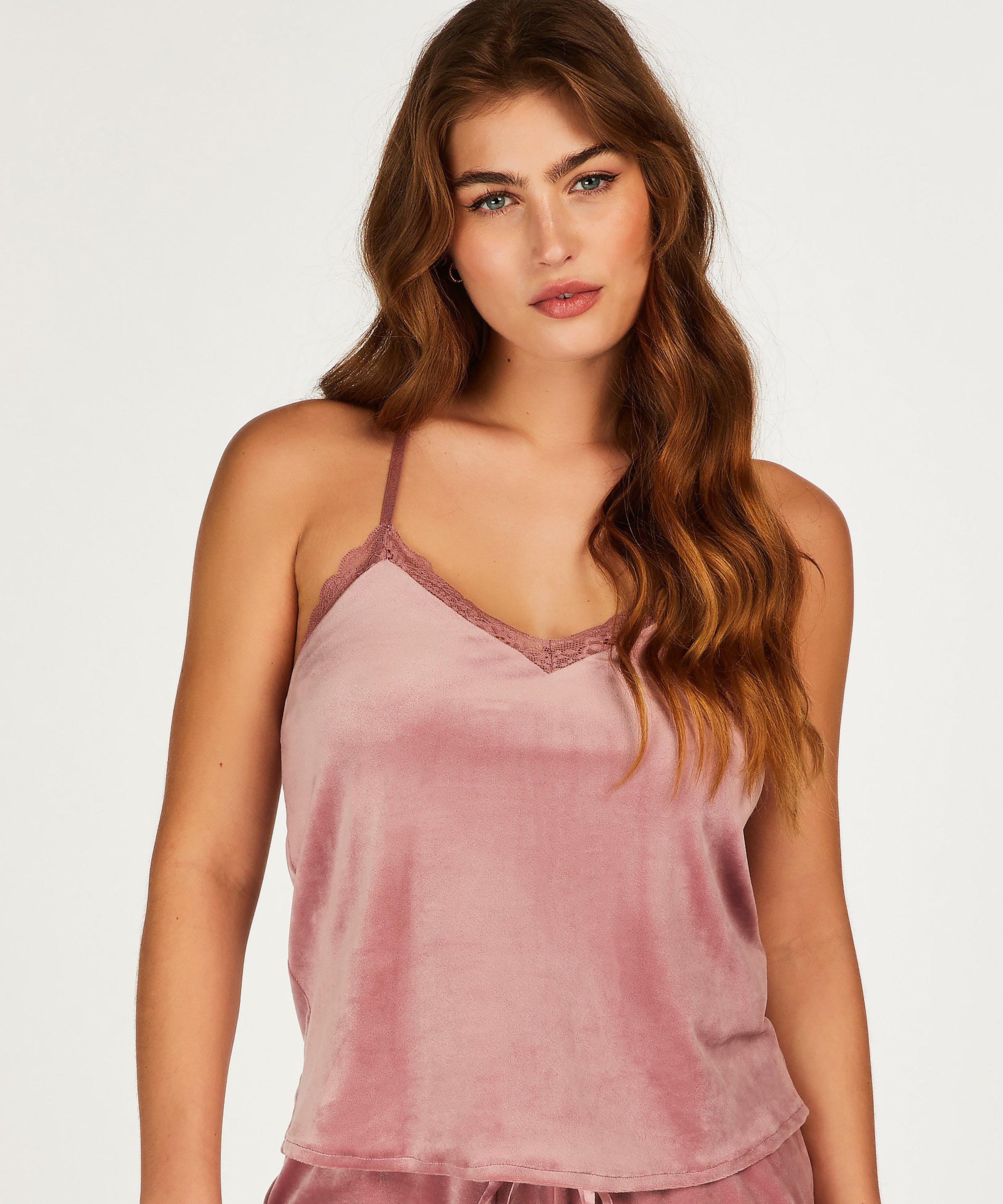 Velvet Lace Cami, Pink, main