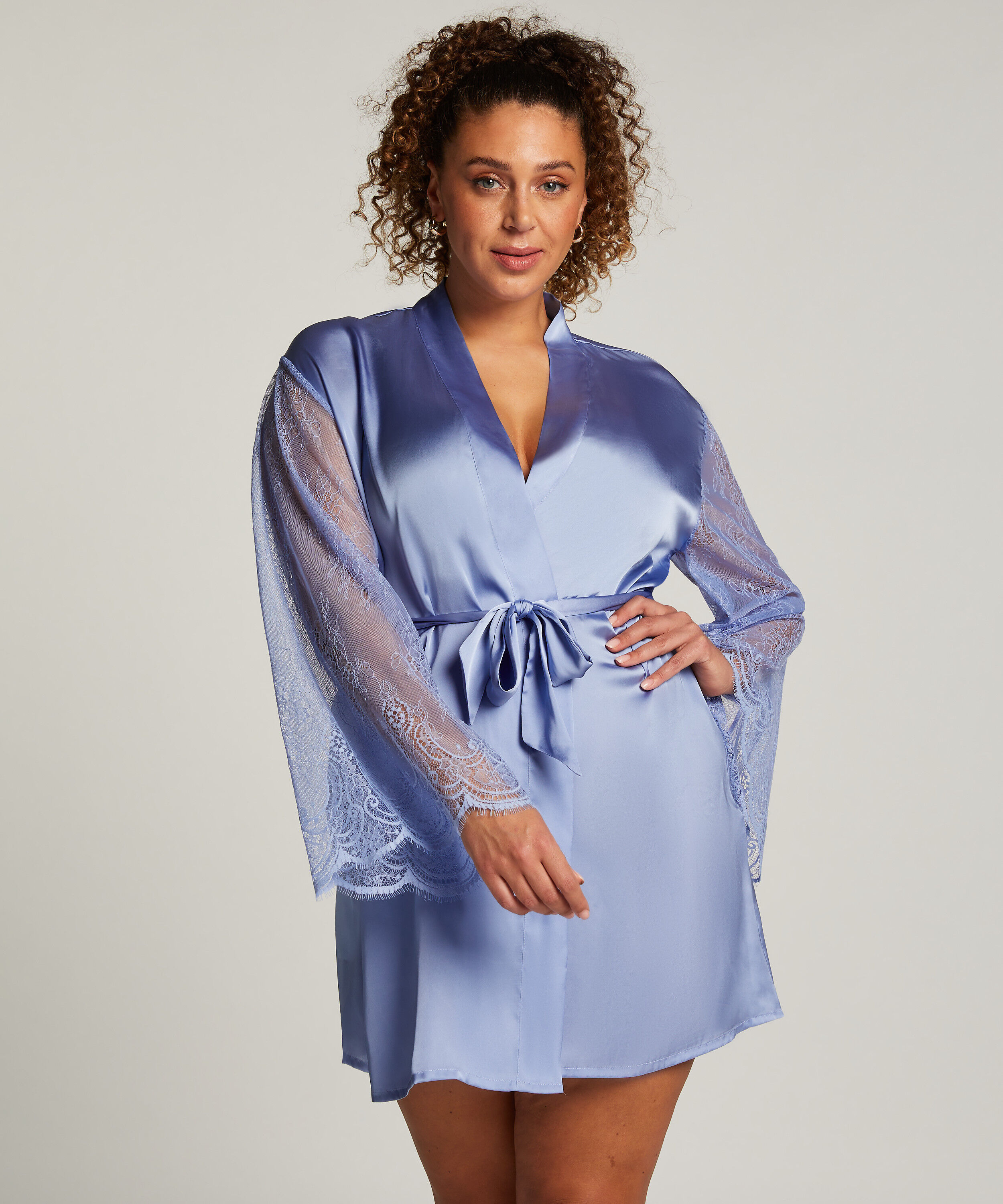 Satin Kimono, Blue