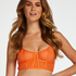 Sexy mesh longline bralette, Orange