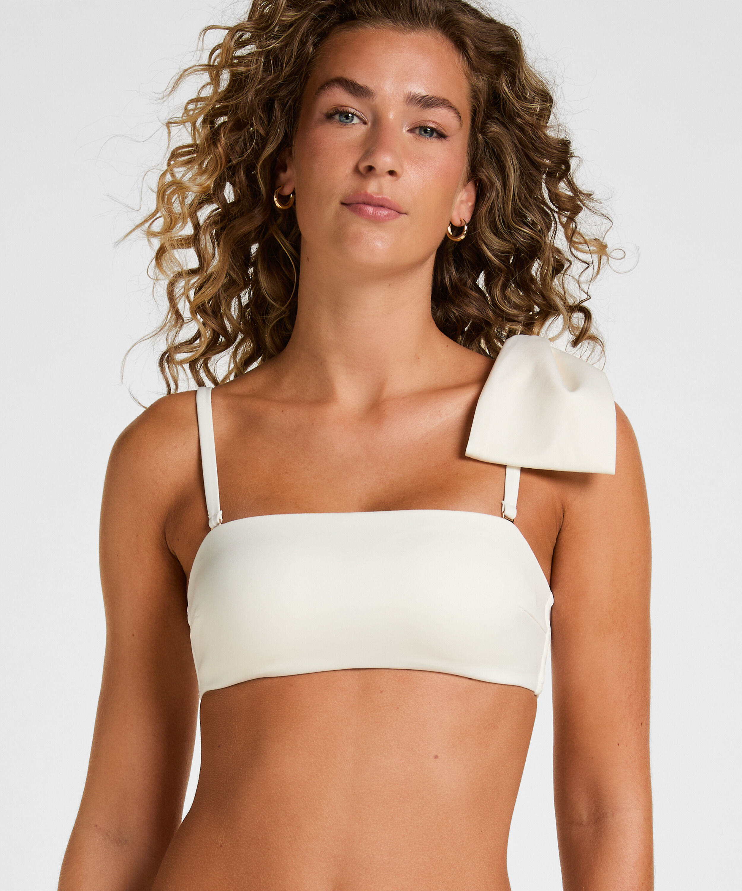 Bandeau Bikini Top Como, White Bandeau Bikini Top Como, White