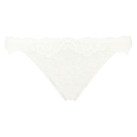 Secret Lace cotton thong, Grey