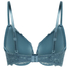 Marine Padded Underwired Push-Up Bra, Blue