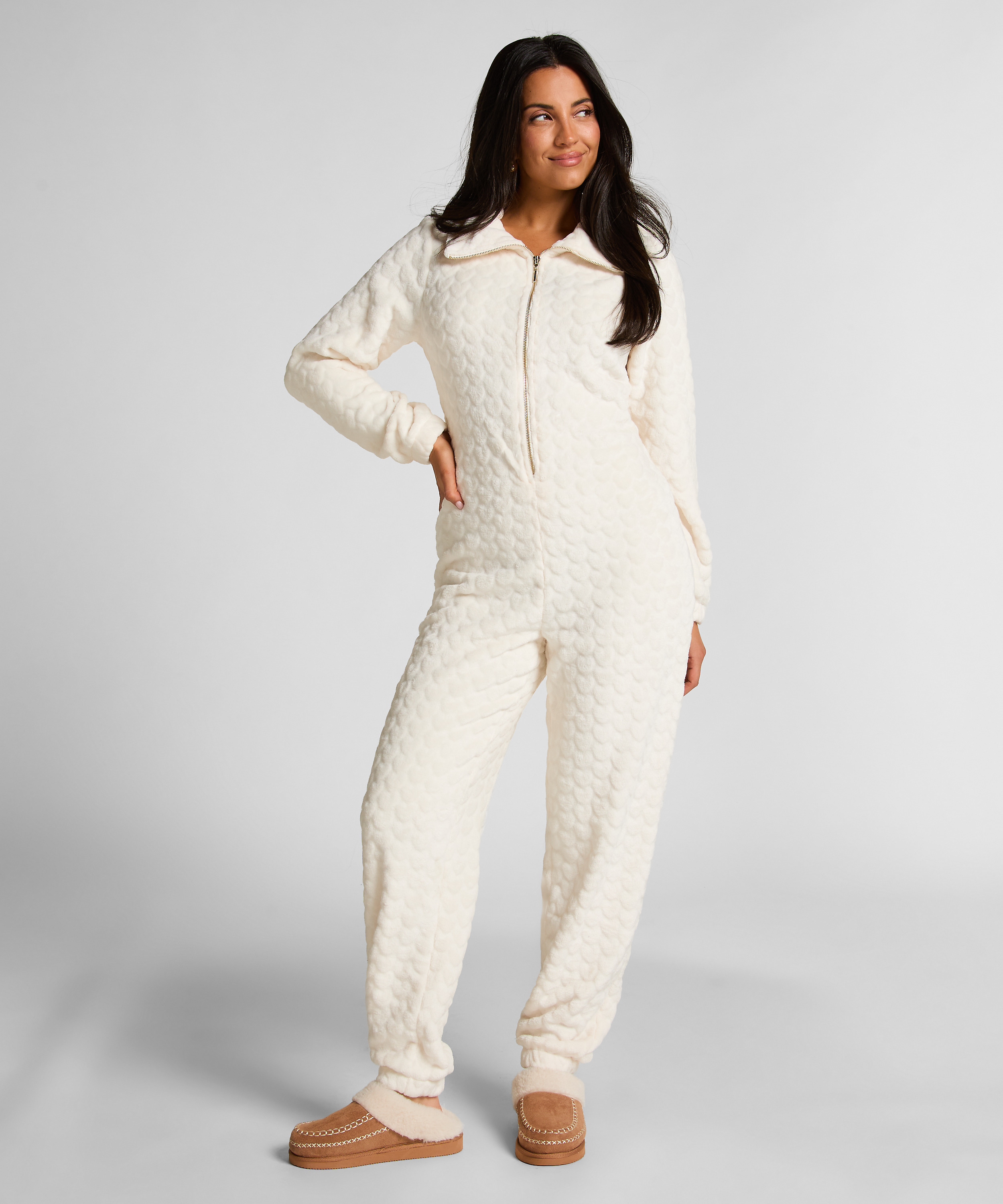 Onesie Cable Zip Up, White, main