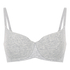Cotton Padded Underwired Bra, Grey