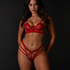 Mitzy Open Crotch Brazilian, Red
