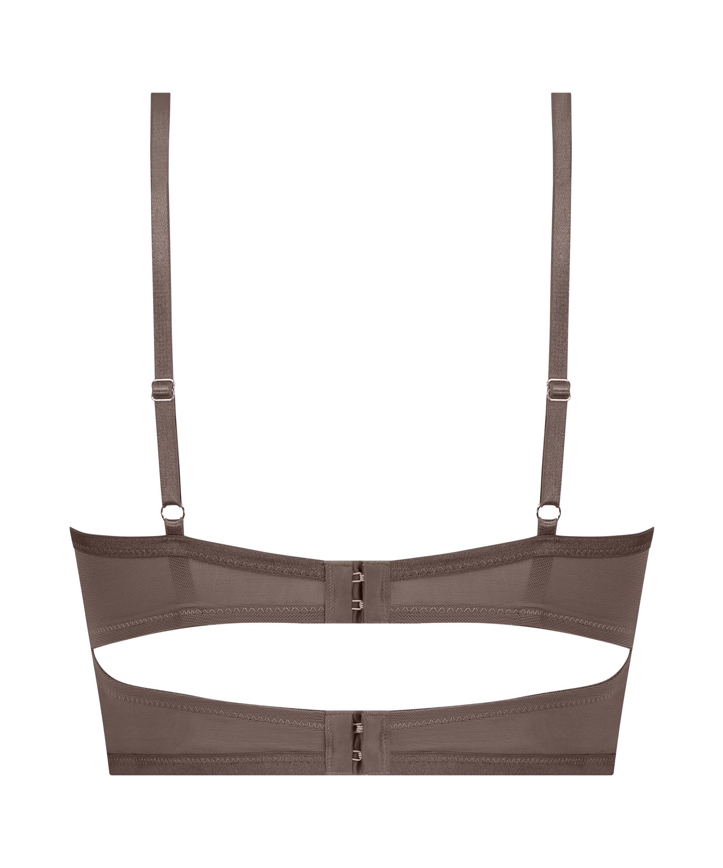 Arabella Padded Underwired Longline Bra, Brown, main