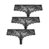 3-Pack Invisible Thong, Black