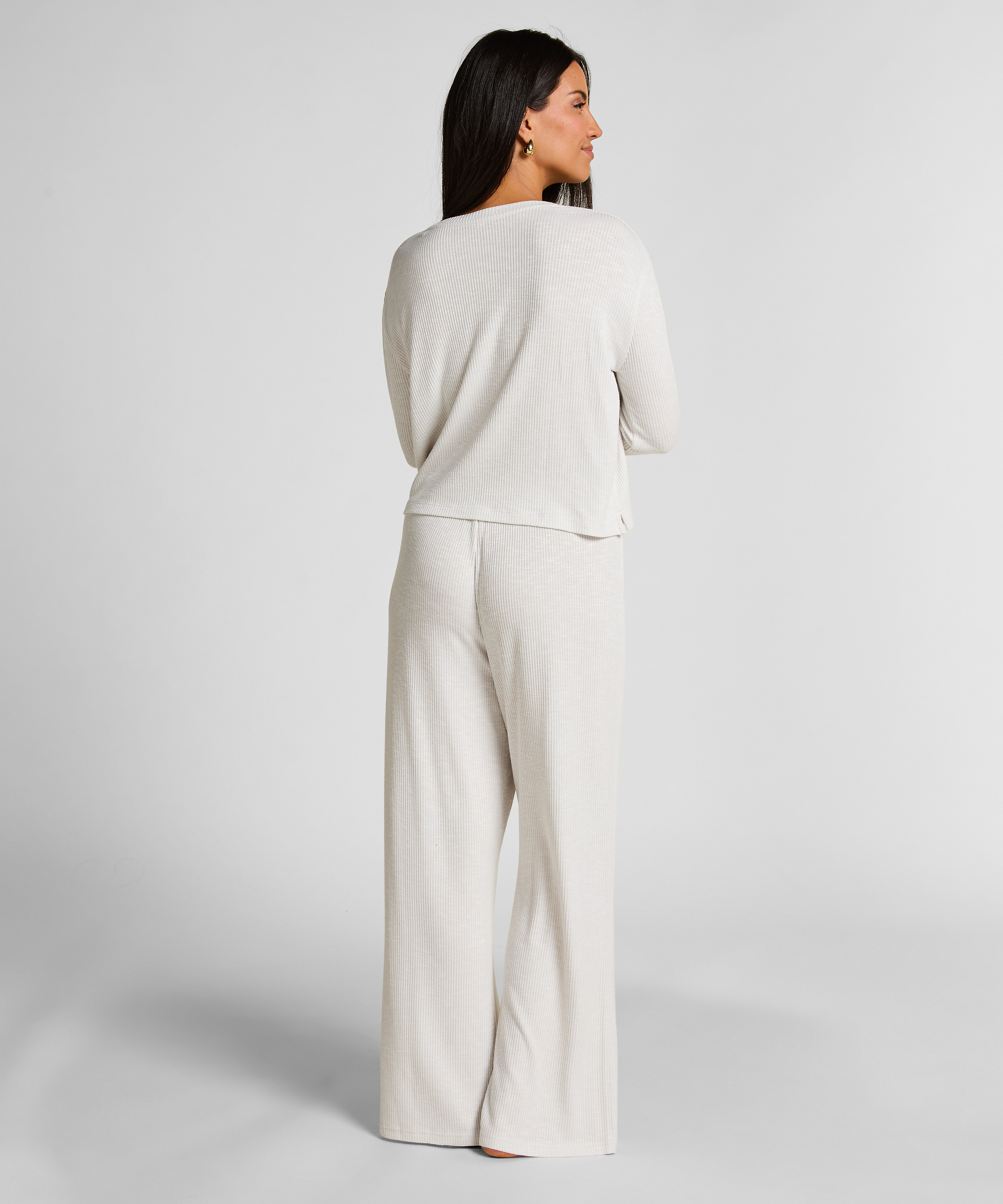 Pointelle Pyjama Pants, Beige, main