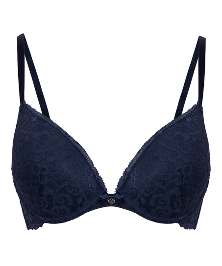 Marine Padded Underwired Push-Up Bra, Blue