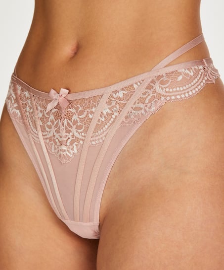 Kirsty High Leg Thong, Pink