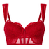 Whitney Padded Underwired Longline Bra, Red
