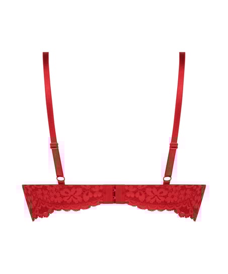 Rose padded push-up bra, Red